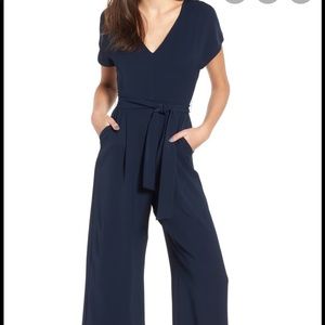 Navy crop jumpsuit